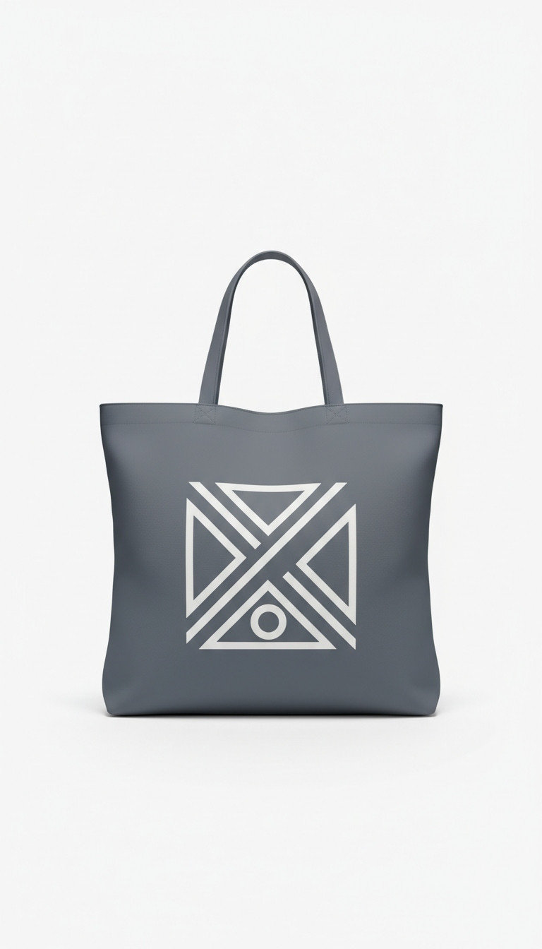 Bolsa tote oversize gris pizarra con gráfico tipográfico blanco
